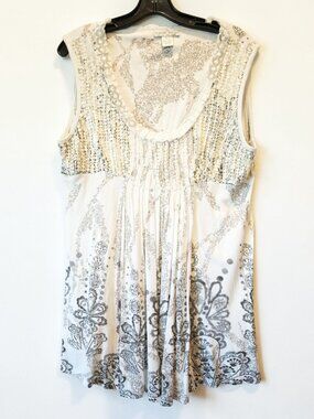 Women’s Ivory Beaded Sequin Blouse